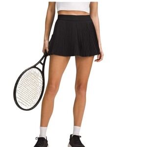 NWT Lululemon 12 Varsity High-Rise Pleated Tennis Skirt Black LW8AJYS Skort